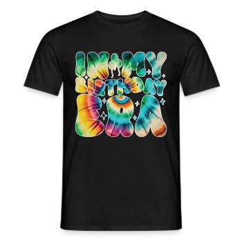 Anniversaire Queen Groovy Flower Party Famille - T-shirt homme - noir - Devant - AI Model Male 178 light (178cm)