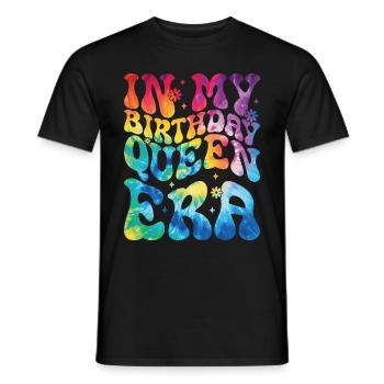 Anniversaire Queen Groovy Flower Party Famille - T-shirt homme - noir - Devant - AI Model Male 178 light (178cm)