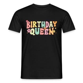 Anniversaire Queen Groovy Flower Party Famille - T-shirt homme - noir - Devant - AI Model Male 178 light (178cm)