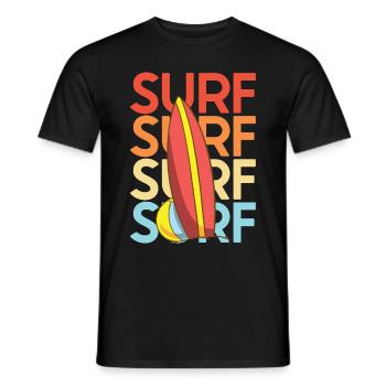 Vintage Surfer Retro Surfing Beach Surf - Men's T-Shirt - black - Front - AI Model Male 178 light (178cm)