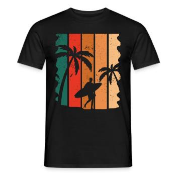 Vintage Surfer Retro Surfing Beach Surf - Men's T-Shirt - black - Front - AI Model Male 178 light (178cm)