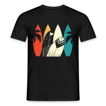 Vintage Surfer Retro Surfing Beach Surf - Men's T-Shirt - black - Front - AI Model Male 178 light (178cm)