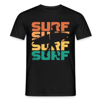 Vintage Surfer Retro Surfing Beach Surf - Men's T-Shirt - black - Front - AI Model Male 178 light (178cm)