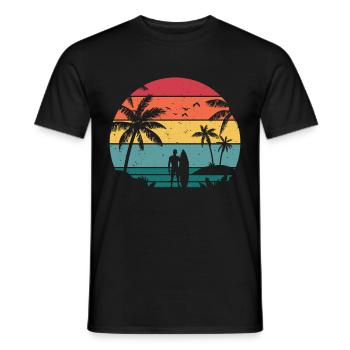 Vintage Surfer Retro Surfing Beach Surf - Men's T-Shirt - black - Front - AI Model Male 178 light (178cm)
