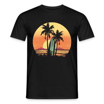 Vintage Surfer Retro Surfing Beach Surf - Men's T-Shirt - black - Front - AI Model Male 178 light (178cm)