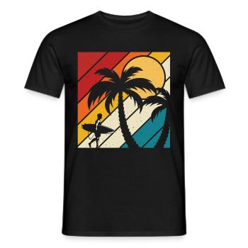 Vintage Surfer Retro Surfing Beach Surf - Men's T-Shirt - black - Front - AI Model Male 178 light (178cm)