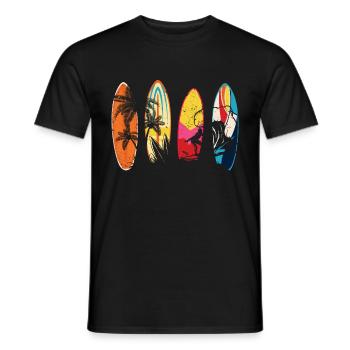 Vintage Surfer Retro Surfing Beach Surf - Men's T-Shirt - black - Front - AI Model Male 178 light (178cm)