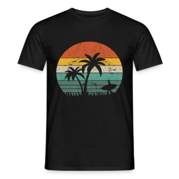 Vintage Surfer Retro Surfing Beach Surf - Men's T-Shirt - black - Front - AI Model Male 178 light (178cm)