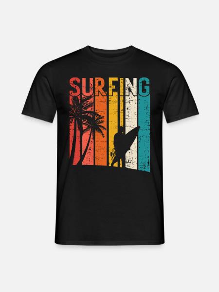 Vintage Surfer Retro Surfing Beach Surf - Männer T-Shirt - Schwarz