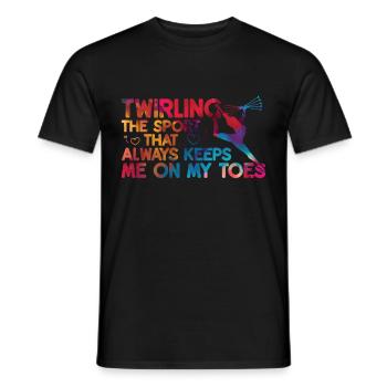 Baton Twirling Girl Twirler Majorette - Men's T-Shirt - black - Front - AI Model Male 178 light (178cm)