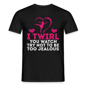 Baton Twirling Girl Twirler Majorette - Men's T-Shirt - black - Front - AI Model Male 178 light (178cm)
