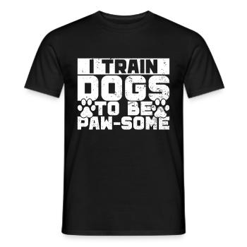 Hundetrainer Welpe Lustiges Haustier Training - Männer T-Shirt - Schwarz - Vorne - AI Model Male 178 light (178cm)