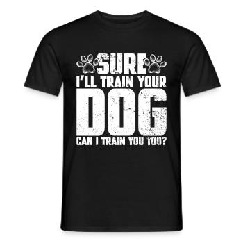 Dresseur de chiens Chiot drôle de dressage d’animaux de compagnie - T-shirt homme - noir - Devant - AI Model Male 178 light (178cm)