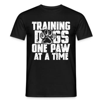 Dresseur de chiens Chiot drôle de dressage d’animaux de compagnie - T-shirt homme - noir - Devant - AI Model Male 178 light (178cm)