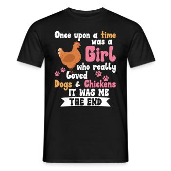 Chicken Dogs Farmer Farmer Dog Agriculture - Men's T-Shirt - black - Front - AI Model Male 178 light (178cm)