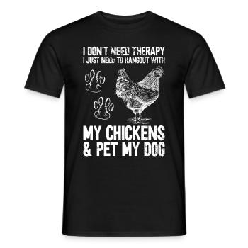 Chicken Dogs Farmer Farmer Dog Agriculture - Men's T-Shirt - black - Front - AI Model Male 178 light (178cm)