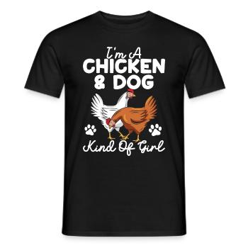 Chicken Dogs Farmer Farmer Dog Agriculture - Men's T-Shirt - black - Front - AI Model Male 178 light (178cm)