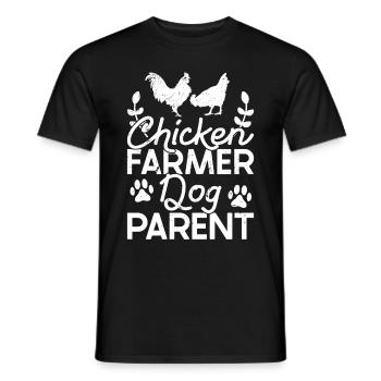 Chicken Dogs Farmer Farmer Dog Agriculture - Men's T-Shirt - black - Front - AI Model Male 178 light (178cm)