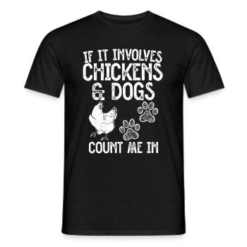 Chicken Dogs Farmer Farmer Dog Agriculture - Men's T-Shirt - black - Front - AI Model Male 178 light (178cm)