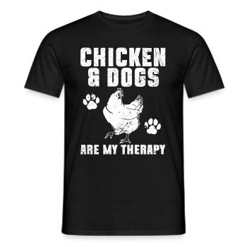 Chicken Dogs Farmer Farmer Dog Agriculture - Men's T-Shirt - black - Front - AI Model Male 178 light (178cm)