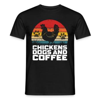 Chicken Dogs Farmer Farmer Dog Agriculture - Men's T-Shirt - black - Front - AI Model Male 178 light (178cm)