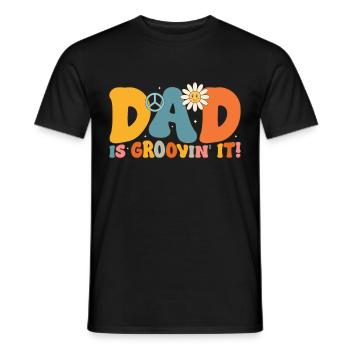 Retro Groovy Daddy Matching Family Birthday Party - T-shirt homme - noir - Devant - AI Model Male 178 light (178cm)