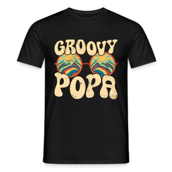 Retro Groovy Daddy Matching Family Birthday Party - T-shirt homme - noir - Devant - AI Model Male 178 light (178cm)