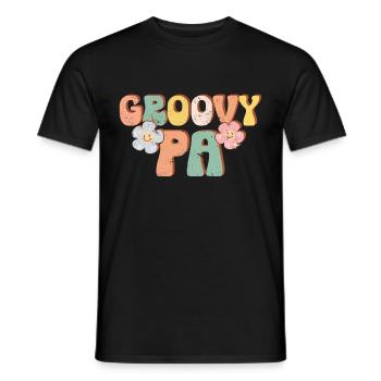 Retro Groovy Daddy Matching Family Birthday Party - T-shirt homme - noir - Devant - AI Model Male 178 light (178cm)