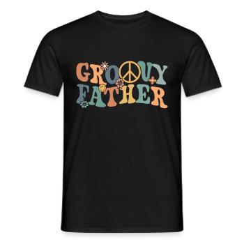 Retro Groovy Daddy Matching Family Birthday Party - T-shirt homme - noir - Devant - AI Model Male 178 light (178cm)