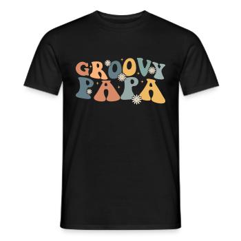 Retro Groovy Daddy Matching Family Birthday Party - T-shirt homme - noir - Devant - AI Model Male 178 light (178cm)