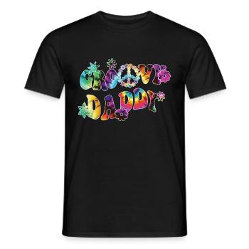 Retro Groovy Daddy Matching Family Birthday Party - T-shirt homme - noir - Devant - AI Model Male 178 light (178cm)