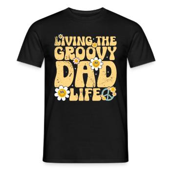 Retro Groovy Daddy Matching Family Birthday Party - T-shirt homme - noir - Devant - AI Model Male 178 light (178cm)