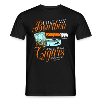 Bourbon Cigars Whisky Cigars Lounge Lovers - Men's T-Shirt - black - Front - AI Model Male 178 light (178cm)
