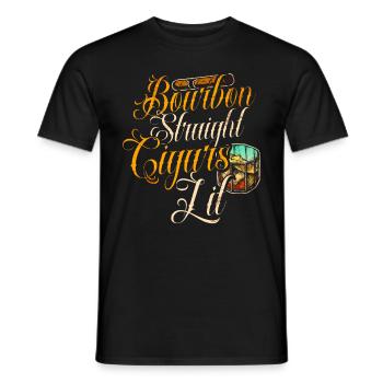 Bourbon Cigars Whisky Cigars Lounge Lovers - Men's T-Shirt - black - Front - AI Model Male 178 light (178cm)