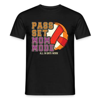 Volleyball Mom Volleyball Mom - Men's T-Shirt - black - Front - AI Model Male 178 light (178cm)