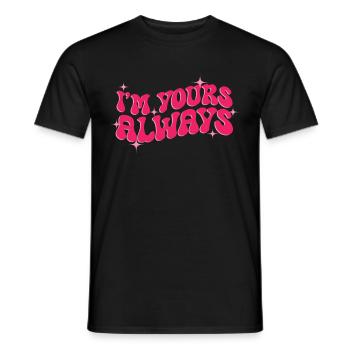 Retro Groovy 70's Valentine's Day Hearts Couple - Men's T-Shirt - black - Front - AI Model Male 178 light (178cm)