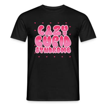 Retro Groovy 70's Valentine's Day Hearts Couple - Men's T-Shirt - black - Front - AI Model Male 178 light (178cm)