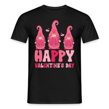 Retro Groovy 70's Valentine's Day Hearts Couple - Men's T-Shirt - black - Front - AI Model Male 178 light (178cm)