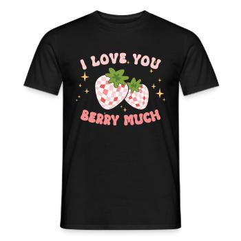 Retro Groovy 70's Valentine's Day Hearts Couple - Men's T-Shirt - black - Front - AI Model Male 178 light (178cm)