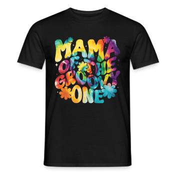 Groovy Mutter Passende Familie Am 1. Geburtstag - Männer T-Shirt - Schwarz - Vorne - AI Model Male 178 light (178cm)