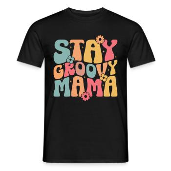 Groovy Mutter Passende Familie Am 1. Geburtstag - Männer T-Shirt - Schwarz - Vorne - AI Model Male 178 light (178cm)