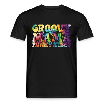 Groovy Mutter Passende Familie Am 1. Geburtstag - Männer T-Shirt - Schwarz - Vorne - AI Model Male 178 light (178cm)