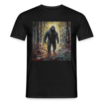 Gemälde Kunst Sasquatch Funny Graphic Acts - Männer T-Shirt - Schwarz - Vorne - AI Model Male 178 light (178cm)
