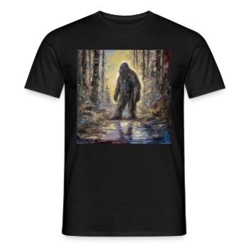 Gemälde Kunst Sasquatch Funny Graphic Acts - Männer T-Shirt - Schwarz - Vorne - AI Model Male 178 light (178cm)