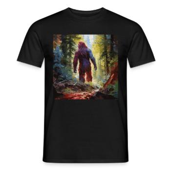 Gemälde Kunst Sasquatch Funny Graphic Acts - Männer T-Shirt - Schwarz - Vorne - AI Model Male 178 light (178cm)
