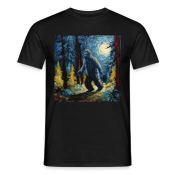 Gemälde Kunst Sasquatch Funny Graphic Acts - Männer T-Shirt - Schwarz - Vorne - AI Model Male 178 light (178cm)