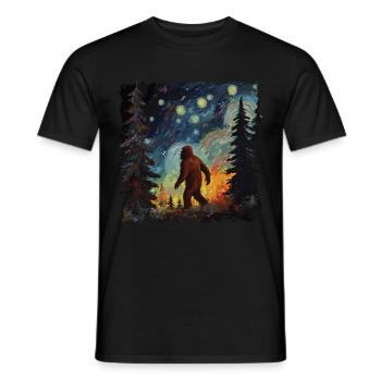 Gemälde Kunst Sasquatch Funny Graphic Acts - Männer T-Shirt - Schwarz - Vorne - AI Model Male 178 light (178cm)