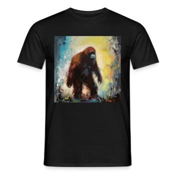 Gemälde Kunst Sasquatch Funny Graphic Acts - Männer T-Shirt - Schwarz - Vorne - AI Model Male 178 light (178cm)