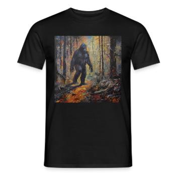 Gemälde Kunst Sasquatch Funny Graphic Acts - Männer T-Shirt - Schwarz - Vorne - AI Model Male 178 light (178cm)