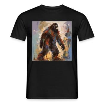 Gemälde Kunst Sasquatch Funny Graphic Acts - Männer T-Shirt - Schwarz - Vorne - AI Model Male 178 light (178cm)